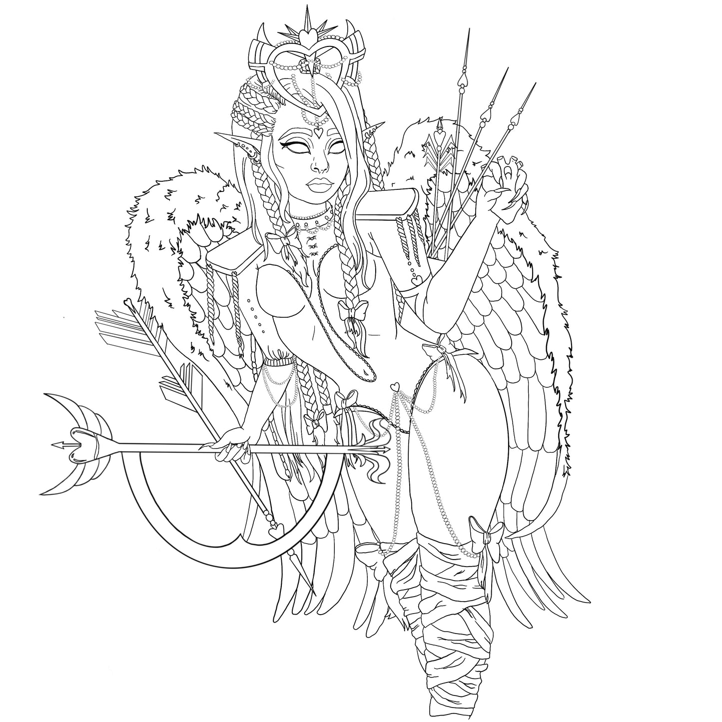 Cupid Godess Coloring Page