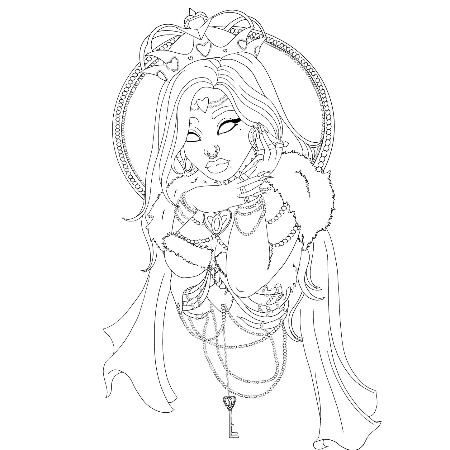 Queen Of Hearts Coloring Page