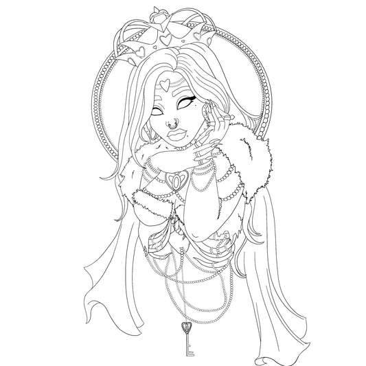 Queen Of Hearts Coloring Page