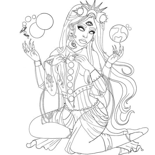 Universe Godess Coloring Page