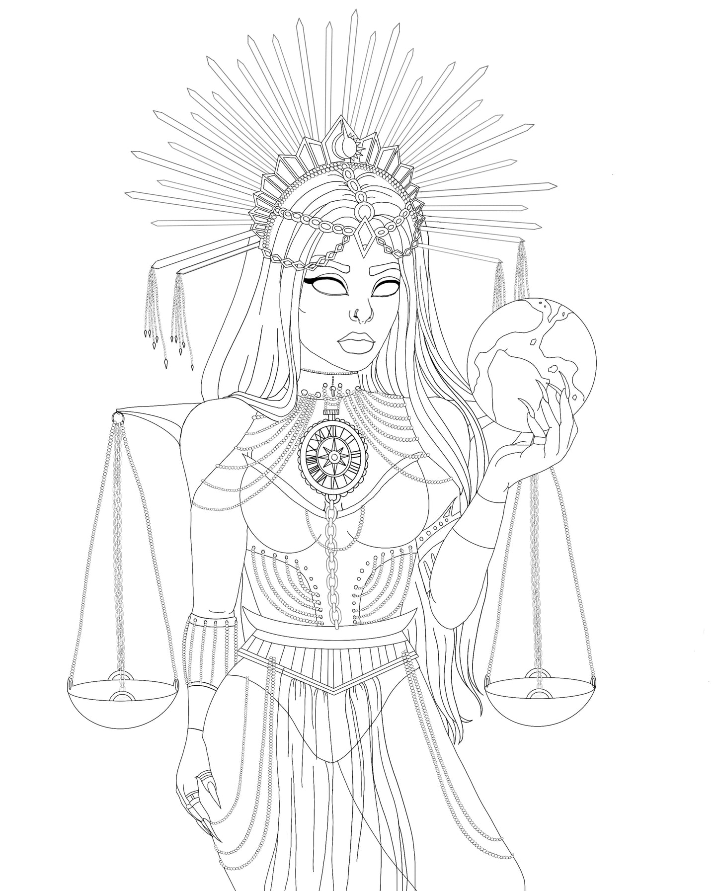 Universe Godess Coloring Page