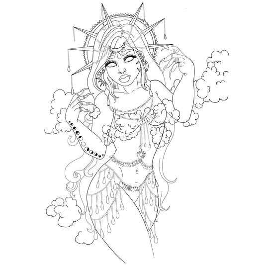 Weather Storm Godess Coloring Page