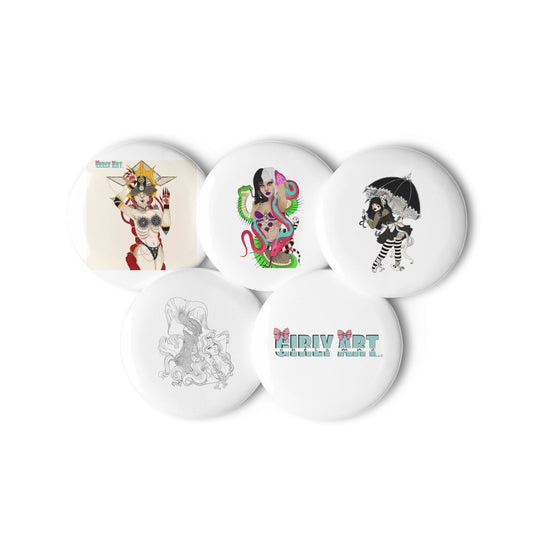 Set of pin buttons